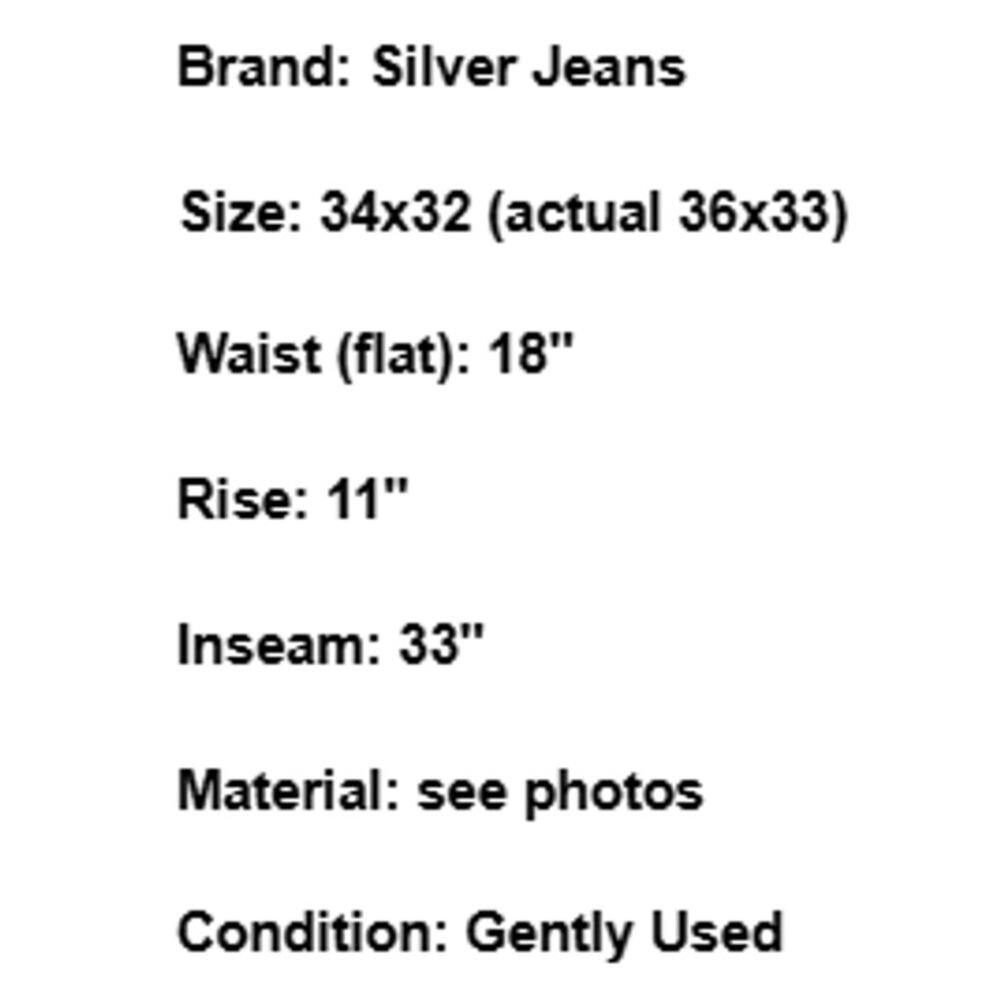 Silver Jeans Zac Surplus 925 Series Straight Flap Pocket Distressed Y2K 34x32 - Picture 10 of 10